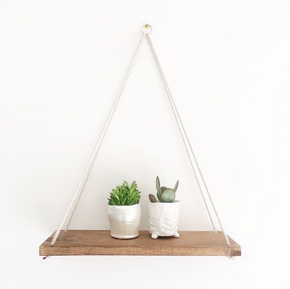 Hanging Rope Shelf w/ Ring to Hang Modern Shelf Modern Etsy