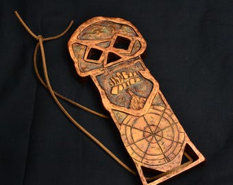 Copper Bones - handmade resin sculpture - pirate treasure skeleton key replica prop