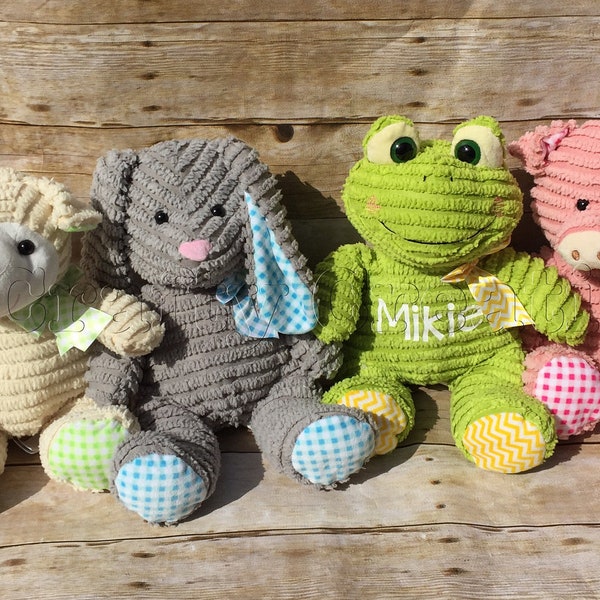 Animale di peluche personalizzato, regalo del bambino, regalo personalizzato bambino, regalo per bambini, baby shower regalo, dono di comunione, anello regalo portatore