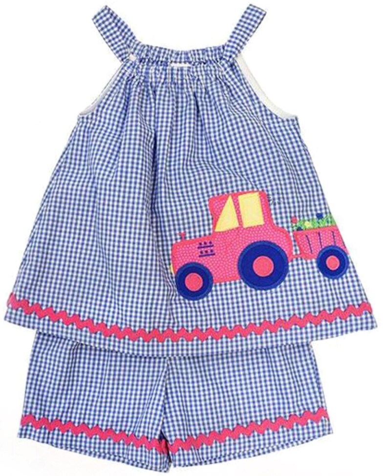 Toddler Girls Appliqué Short Set Girls Summer Short Set Etsy