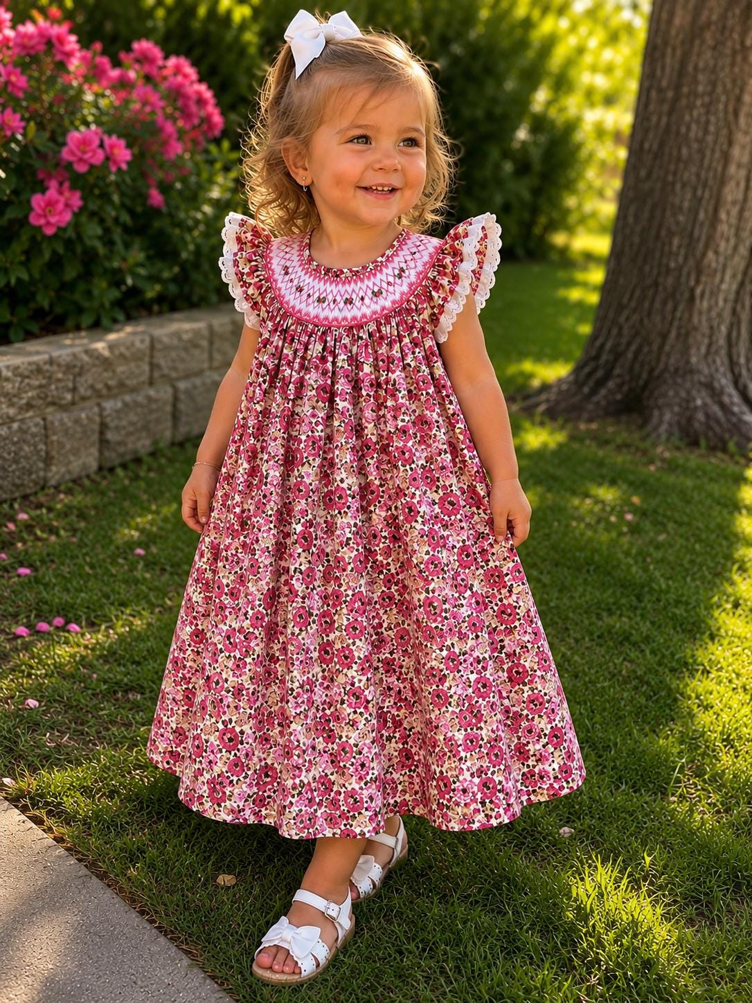 80s Smocked Dress - Etsy