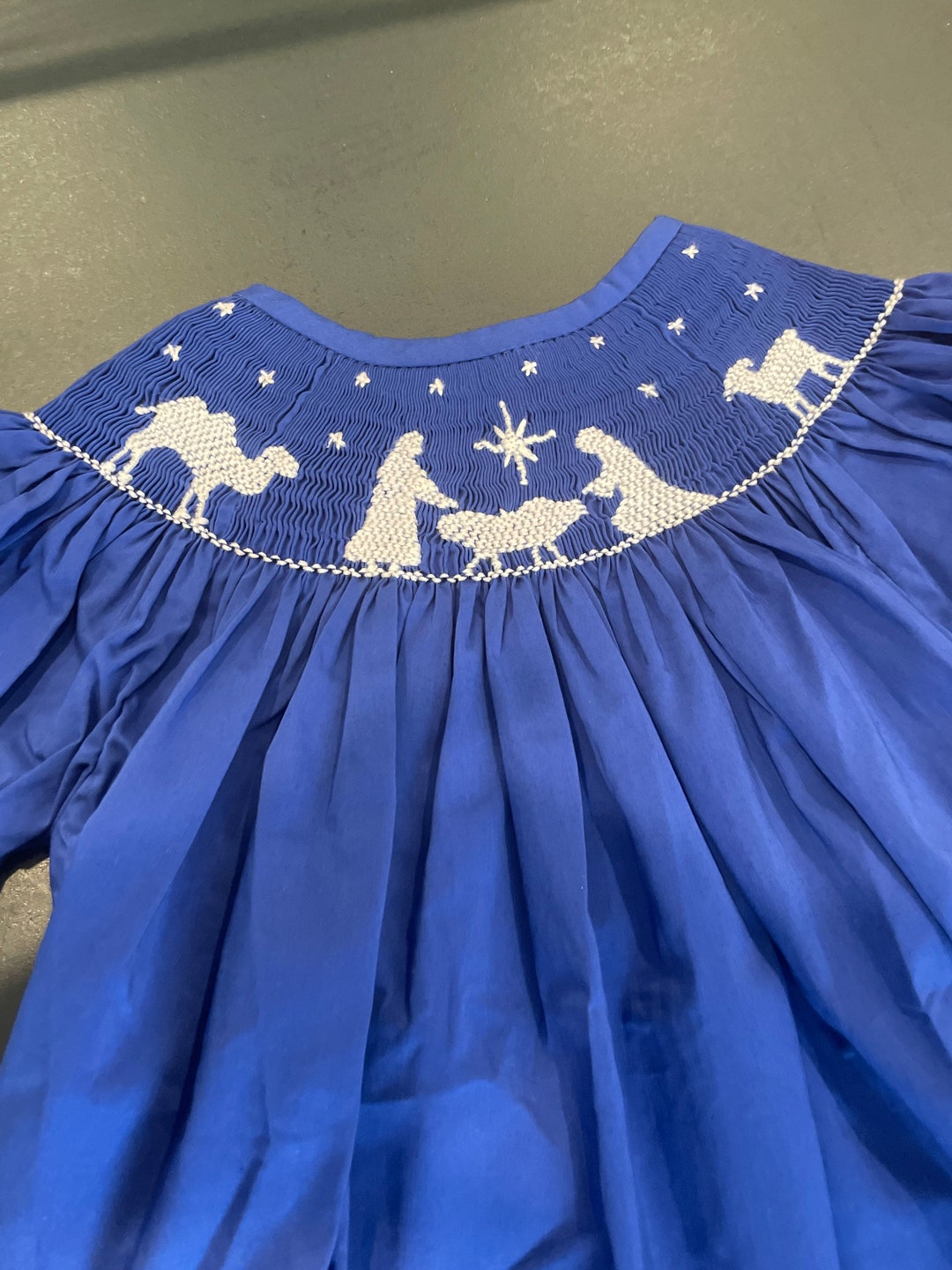 Brilliant Blue Nativity Dress. Etsy