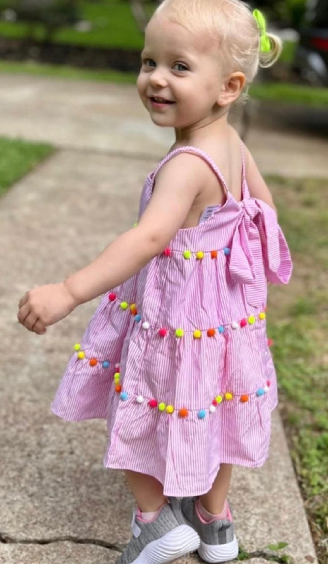open lace back dress Pompon Dress 3Y