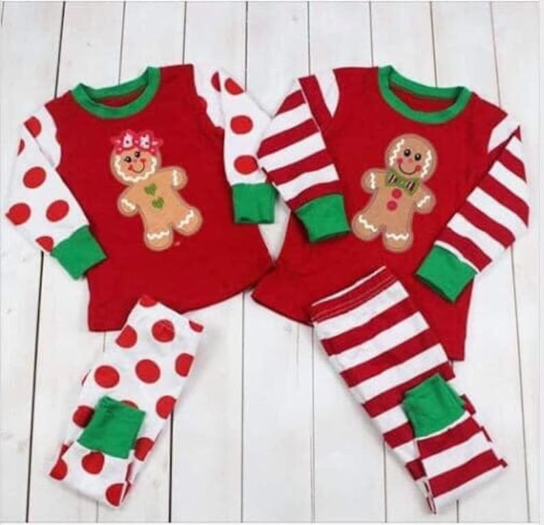 Sibling Christmas Gingerbread Christmas Toddler Pajamas Boys Etsy