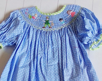 Peter Pan Smocked Dress MAGICAL VACATION WEAR, Magical Smock Dress, Wendy and Gang Smock Dress, Smock Vacation Dress