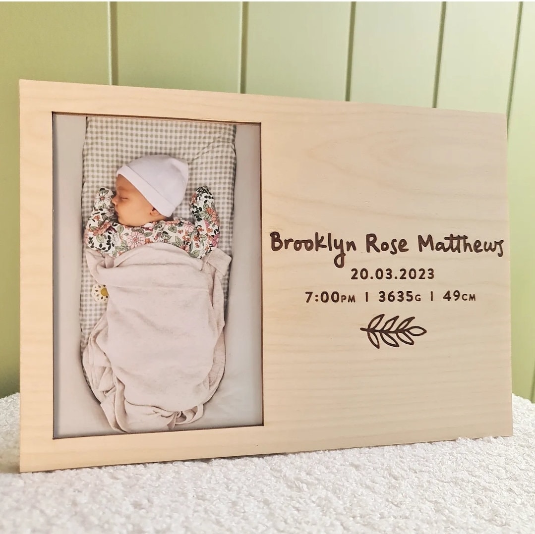 Personalised Baby Birth Details Frame (4x6 photo)