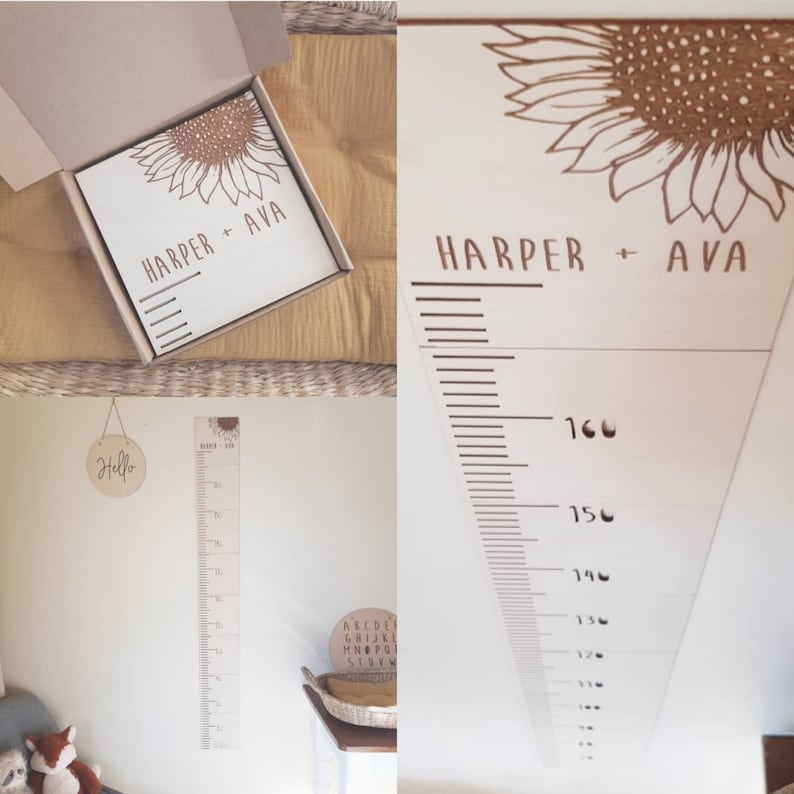 Sunflower Growth Chart Personalised Etsy