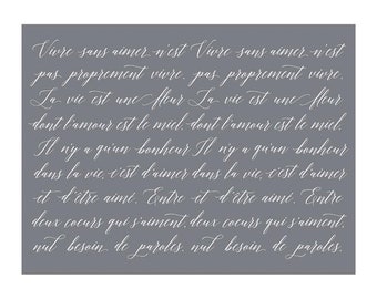 French Script Transfer Etsy