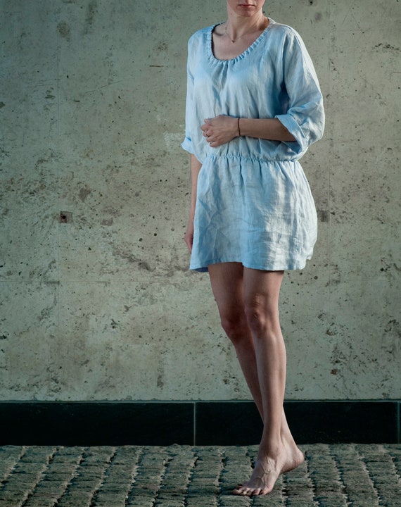 LINEN TUNIC blue | Etsy Nederland