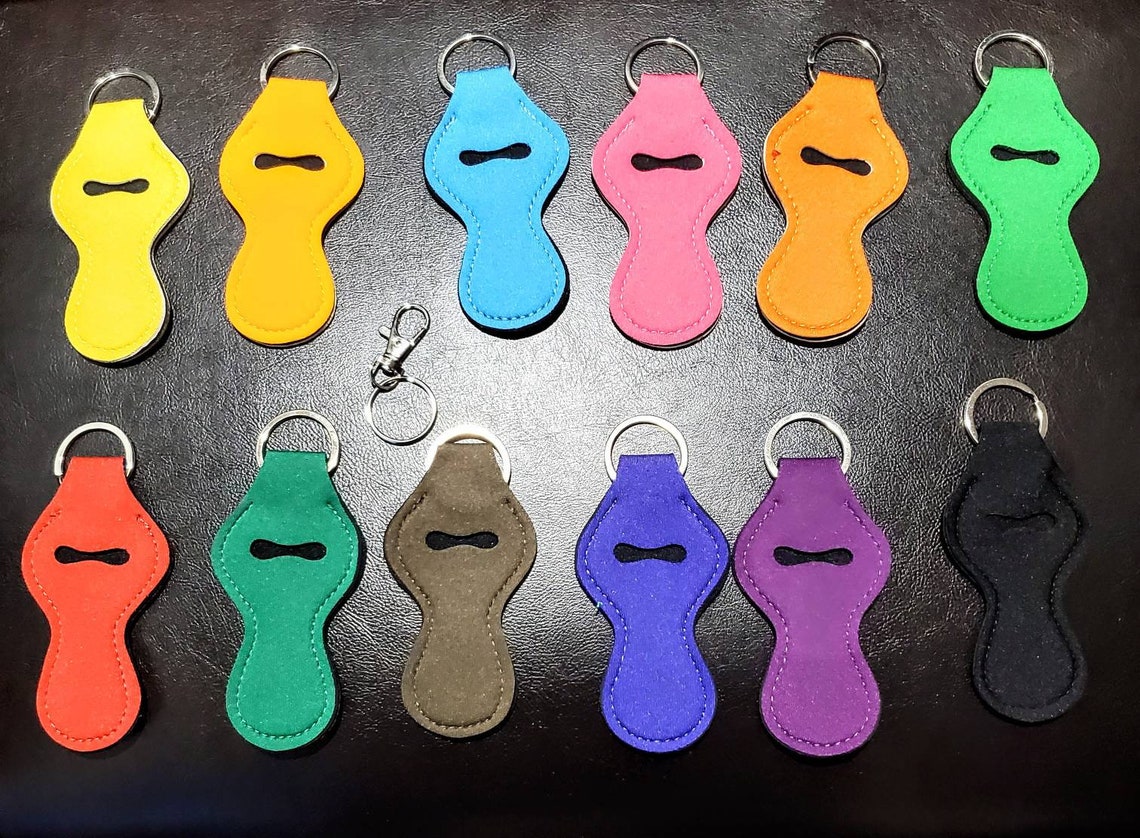 Lip Balm Keychain Holders W/ Hook/Metal Clip Solid Colors Etsy