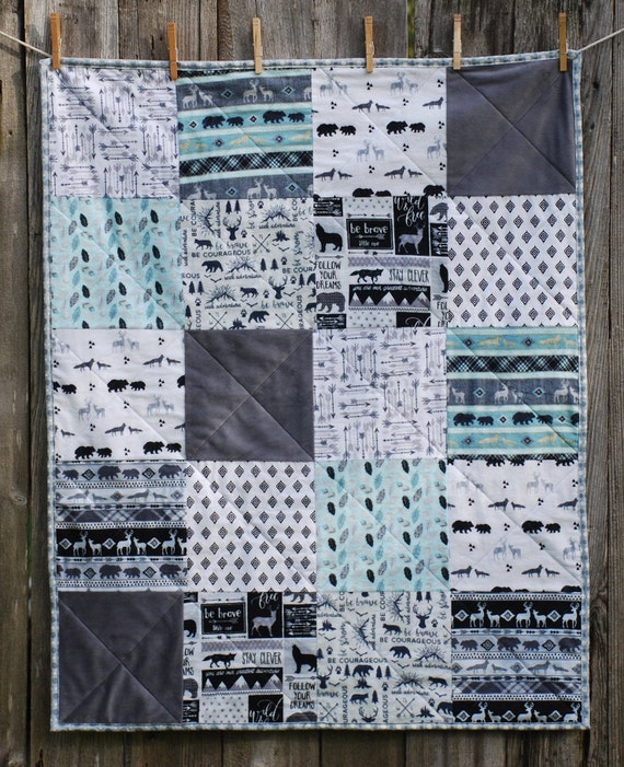 Adventure Baby Quilt Magic Moon Be Brave Little Etsy