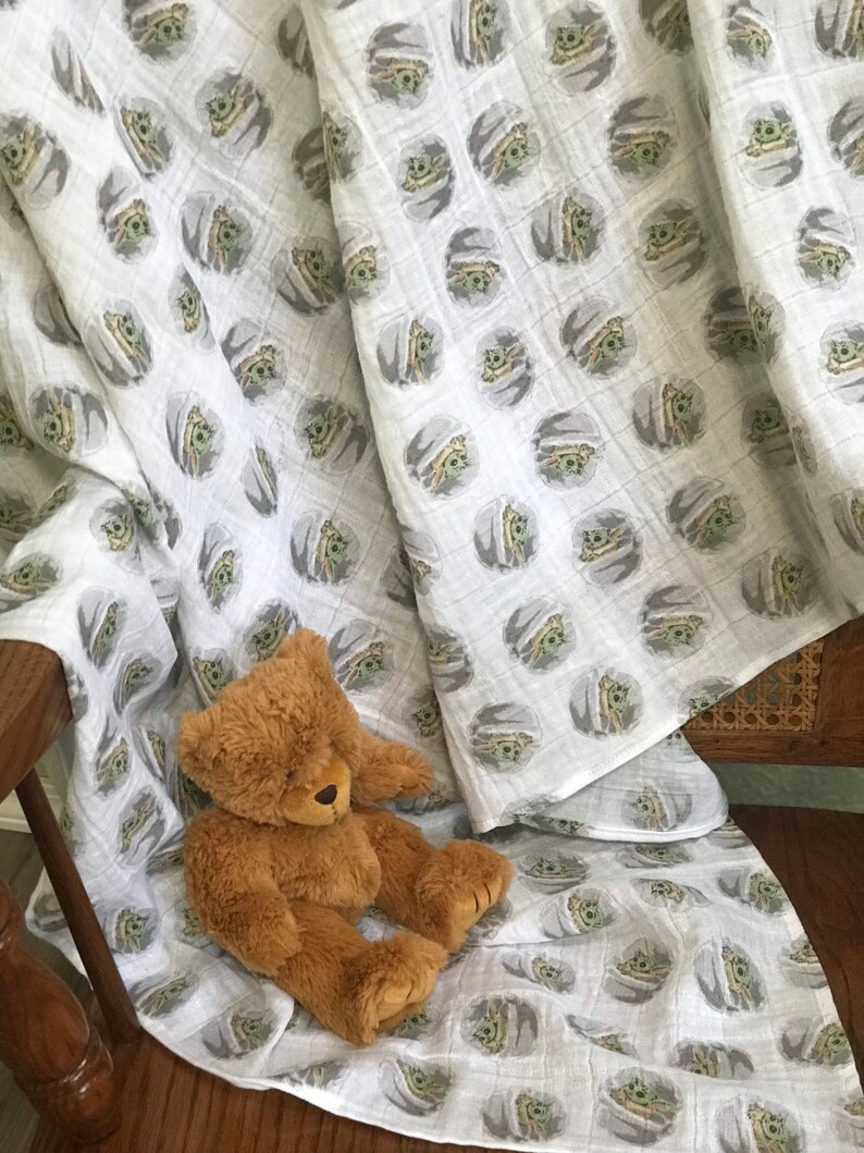 Grogu Baby Swaddle Mandalorian Baby Yoda Blanket Cotton Etsy