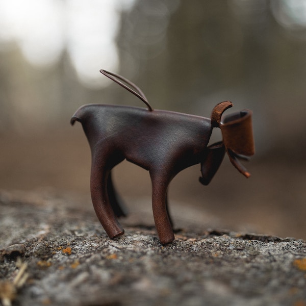 Leder Elch Ornament
