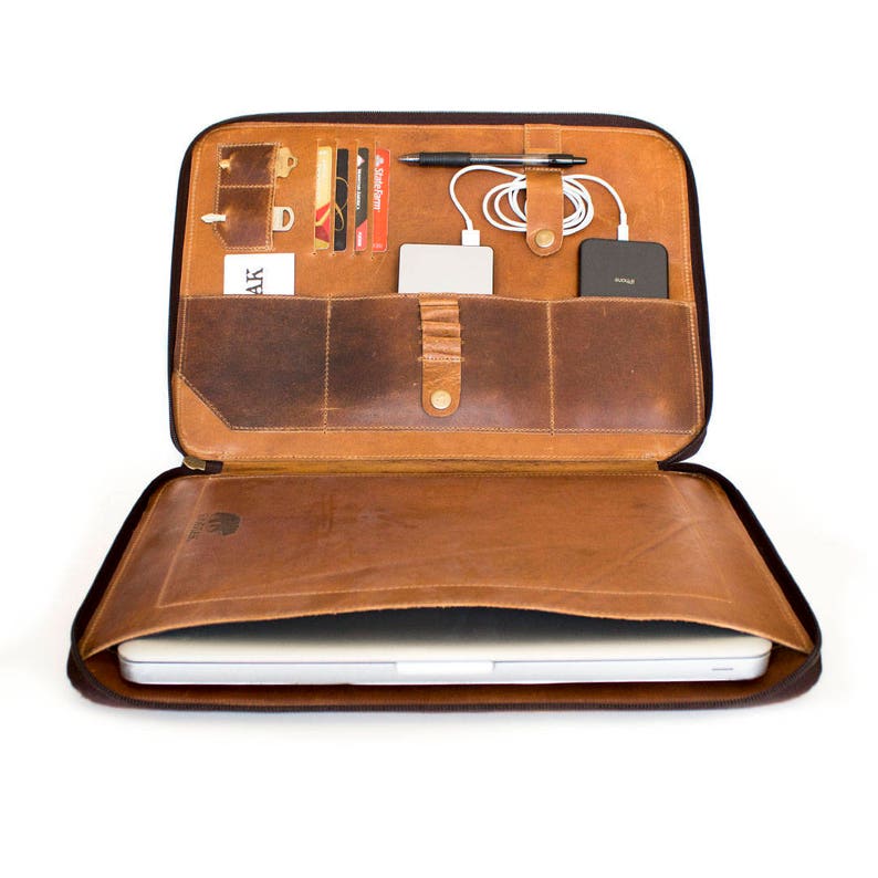 13 Buffalo Leather Laptop / Document Portfolio afbeelding 7