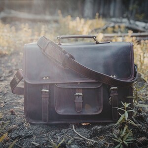 18" Buffalo Leather Briefcase