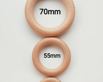 70|55|40MM - Aros de madera natural de haya-Beechwood rings - Buchenholzringe - Anneaux en bois de hêtre- anillas de haya -Beechwood hoops