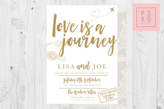 Save The Dates Destination Wedding Love Is A Journey Etsy