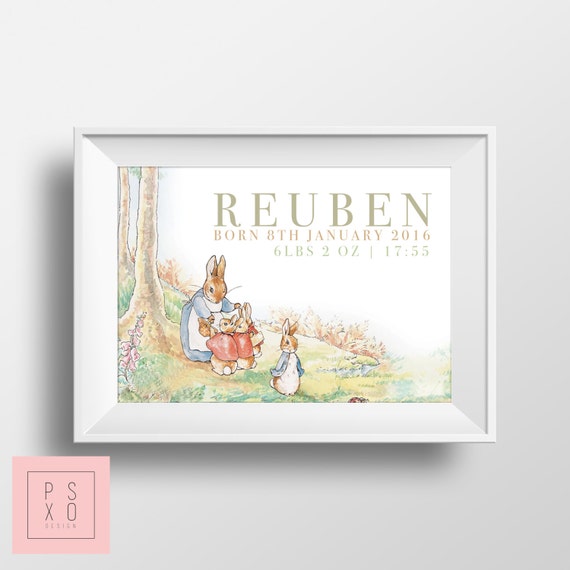 peter rabbit birth announcements