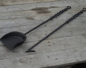 Fire Poker And Fireplace Shovel Set Fireplace Tools Fire Etsy