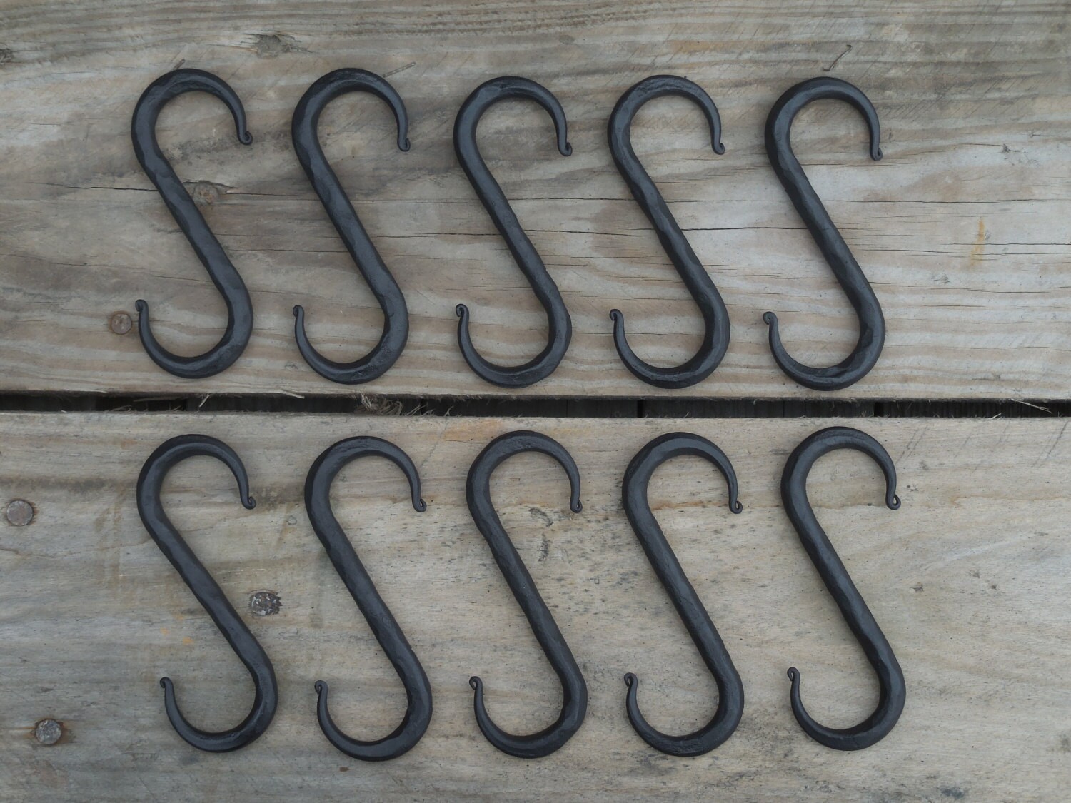 Set of 10 hand S hooks 4 Blacksmith made Etsy