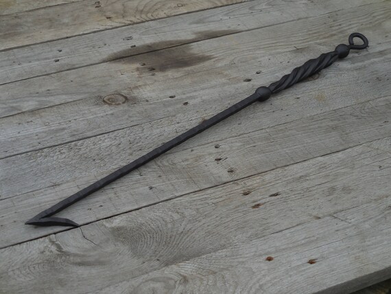 Wrought Iron Fireplace Poker Fireplace Tools Hand Forged Etsy