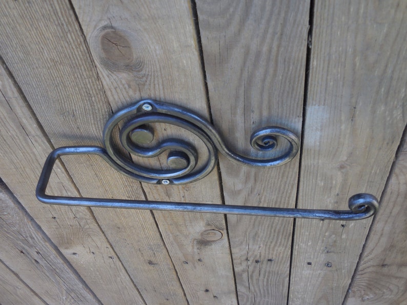Wrought iron paper towel holder Hand Blacksmith Etsy