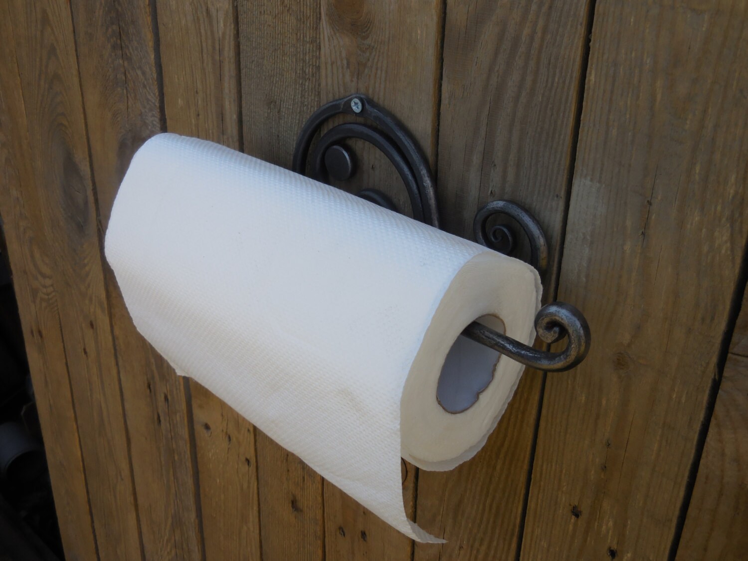 Wrought iron paper towel holder Hand Blacksmith Etsy