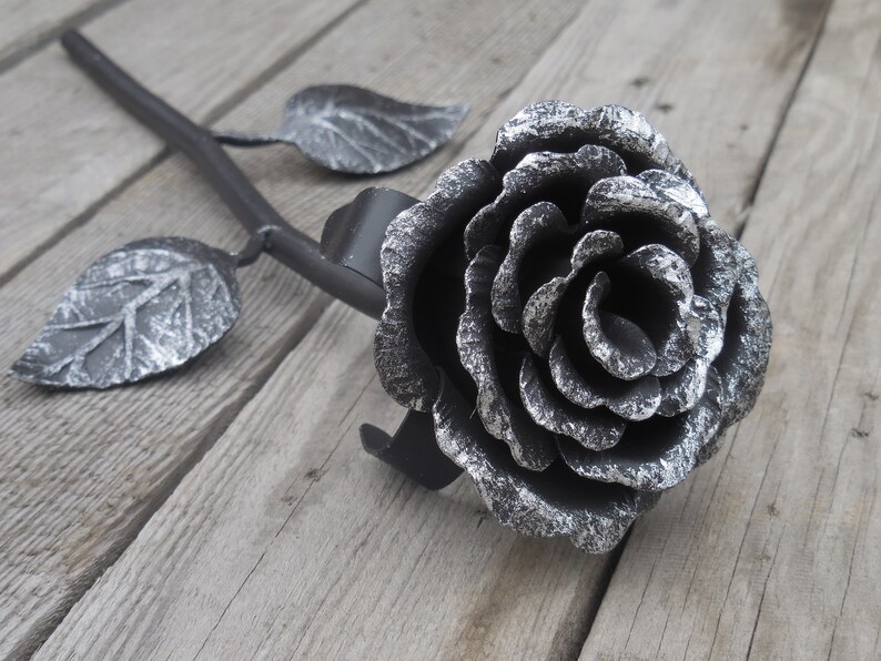 Hand steel rose Metal rose Iron flower Metal Etsy