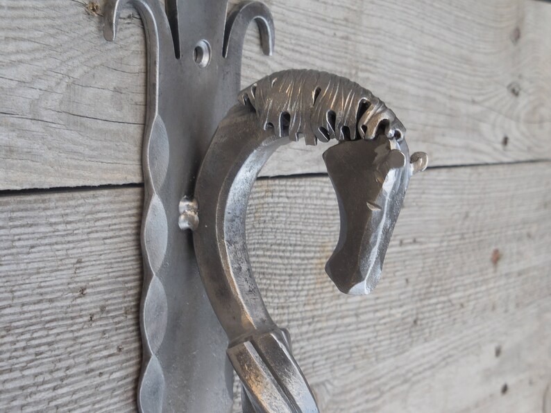 Tirador de puerta forjado a mano extra grande 24 | Etsy