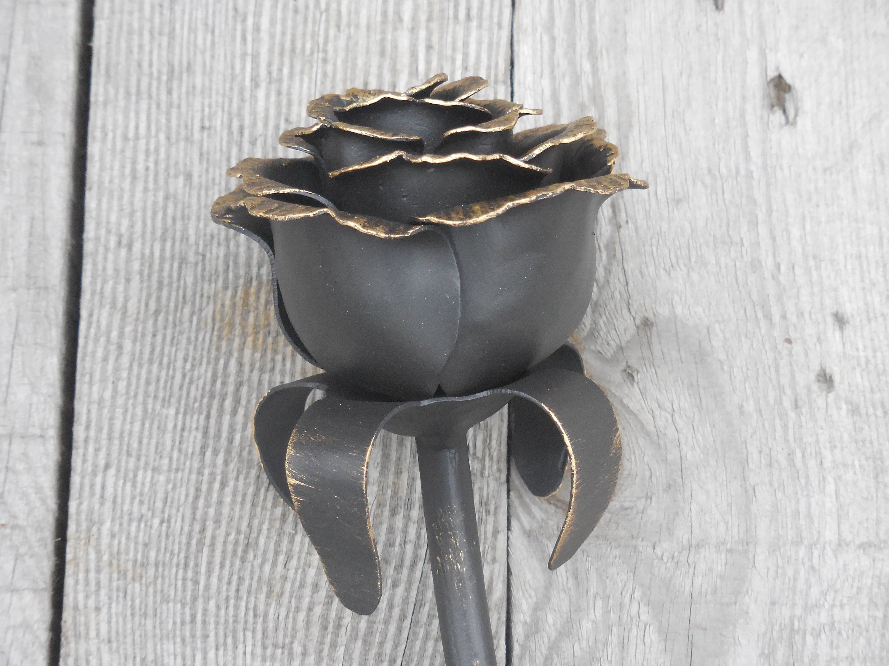 Geschmiedete Metall rose Stahl rose Eisen Blume Etsy