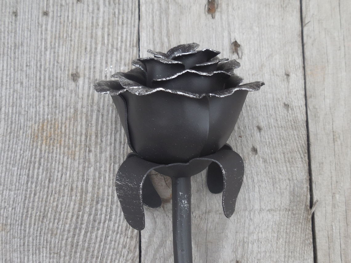 Hand steel rose Metal rose Iron flower Metal Etsy