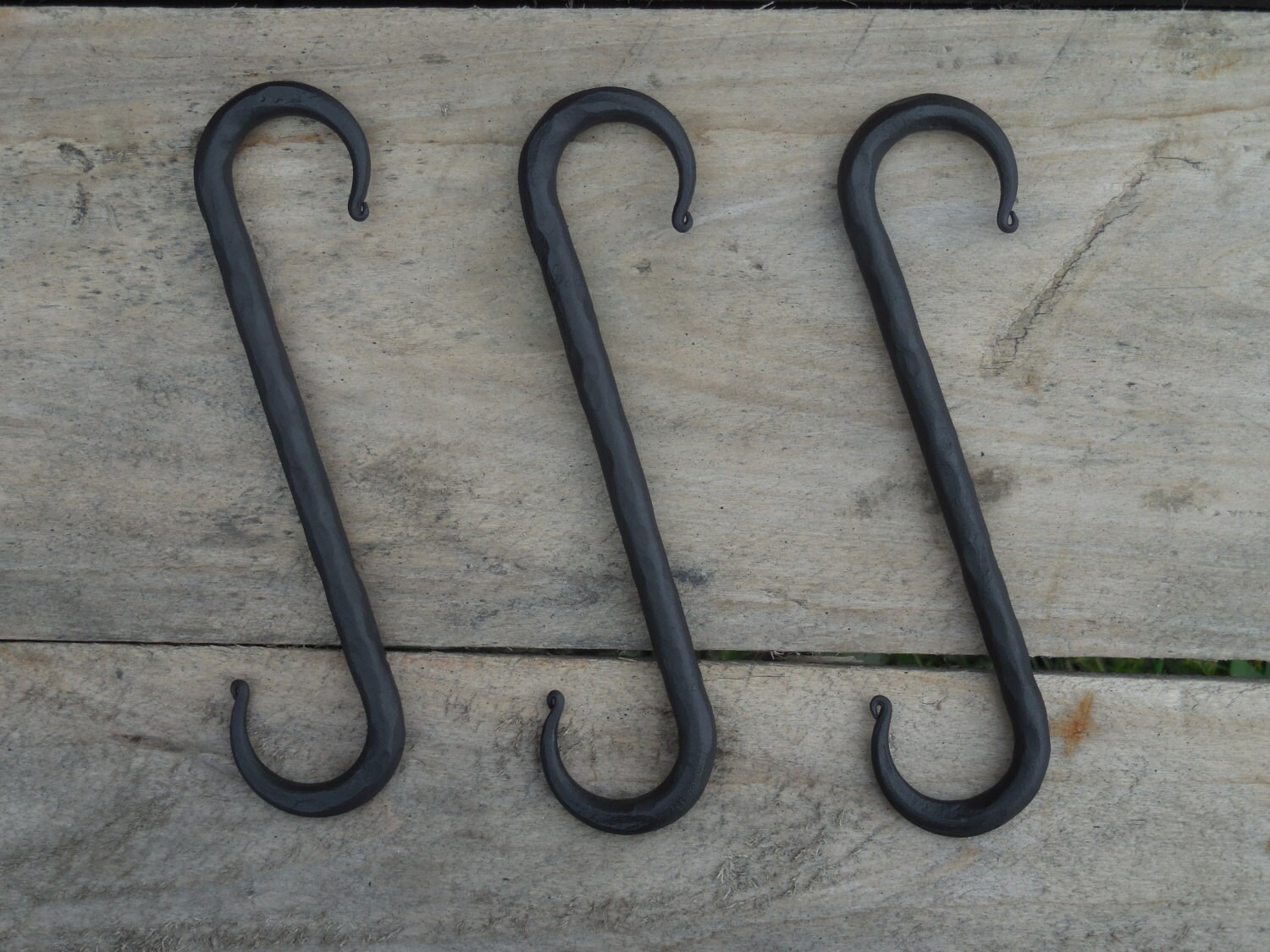 Set of 3 hand S hooks 6 Blacksmith made Wrought Etsy