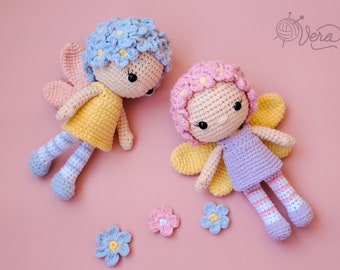 Flower Fairy Crochet Doll, Amigurumi Fairy Toy