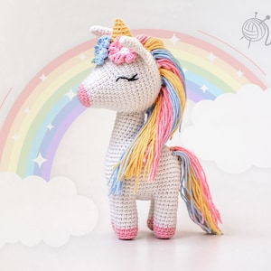 Einhorn Häkeltier Stofftier, Einhorn Stofftier, Amigurumi Häkeltier