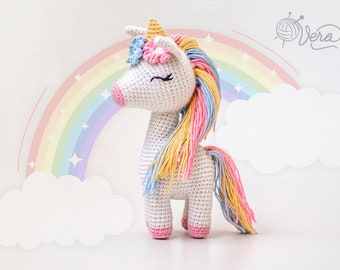 Unicorn crochet toy, Unicorn Stuffed Crochet Toy, Amigurumi Unicorn Toy