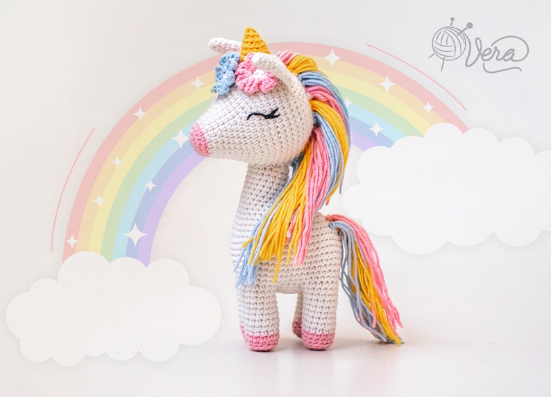 Unicorn crochet toy Unicorn Stuffed Crochet Toy Amigurumi image 0