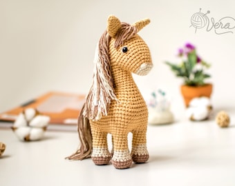 Horse crochet toy, Horse Stuffed Crochet Toy, Amigurumi Pony Toy