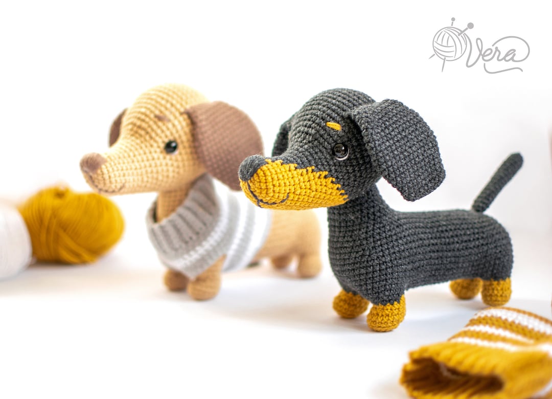 Crochet Dachshund Dog Toy, Crochet Dog Toy, Amigurumi Sausage Dog