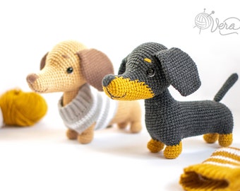 Jouet pour chien teckel au Crochet, jouet pour chien au Crochet, chien saucisse Amigurumi, jouet pour chien teckel fait à la main