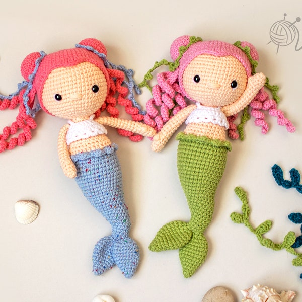 Mermaid Crochet Doll, Amigurumi Mermaid Toy