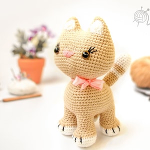 Crochet cat, cute crochet cat, crochet kitten toy, cat doll, amigurumi cat