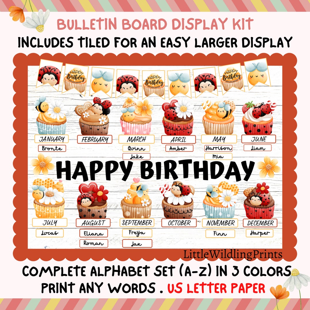 Birthday Cupcakes Bulletin Board Ladybugs Bees Classroom Birthday
