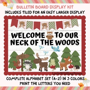 Woodland Animals Library Bulletin Board Kit, Adventure Campers Ranger Woods Camping Welcome Theme, Teacher Classroom Printable Decor