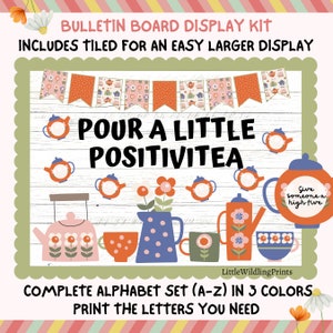 Kindness Matters Bulletin Board Kit, Positive Tea Growth Mindset Counselling Class Decor Bulletin