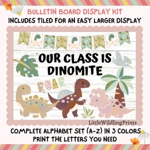 Dinosaur Bulletin Board Kit - Dinomite Jurassic Prehistoric Theme - Teacher Classroom Printable Decor