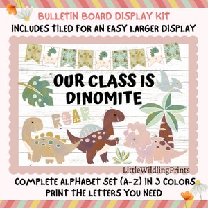 Dinosaur Bulletin Board Kit - Dinomite Jurassic Prehistoric Theme - Teacher Classroom Printable Decor