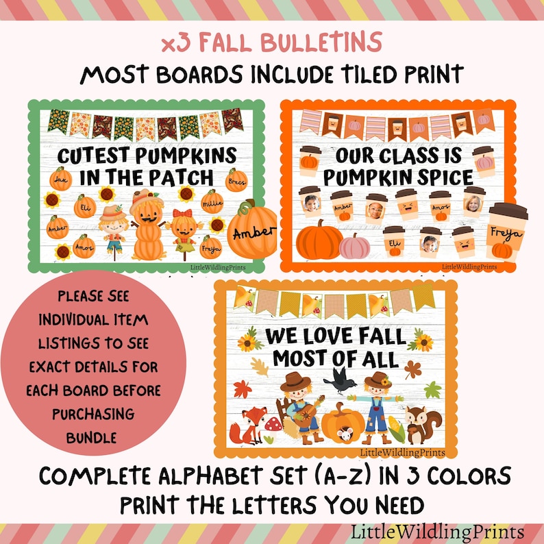 Fall Winter Classroom Bulletin Board Bundle (digital Download) - Etsy