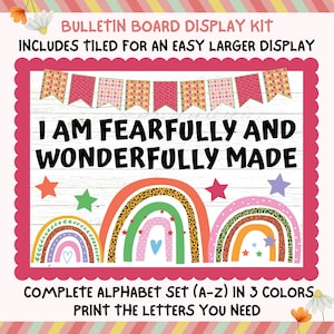 Positive, Mindset, Growth, Rainbow, Christian, Church, Wonderfully Made, Bulletin Board Kit