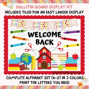 Welcome Back To School Bulletin Board Welcome Back Fall Display Kit Custom Any Words Printable Classroom Decor Door Kit New Grade Teacher