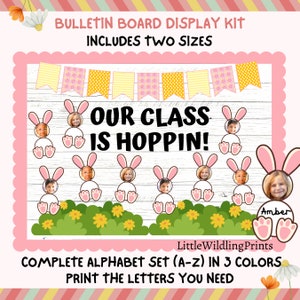 Easter Bulletin Board Kit, Bunny Bulletin, Easter Classroom Door Decor, April Bulletin